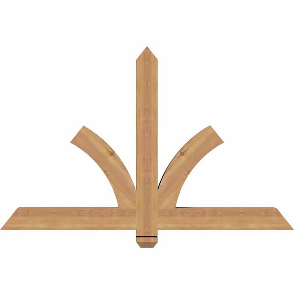 Ekena Millwork Redmond Smooth Timber Gable Bracket, Western Red Cedar, 48"W x 30"H x 3 1/2"D x 3 1/2"F, 15/12 Pitch GBW048X30X0404RED00SWR - main